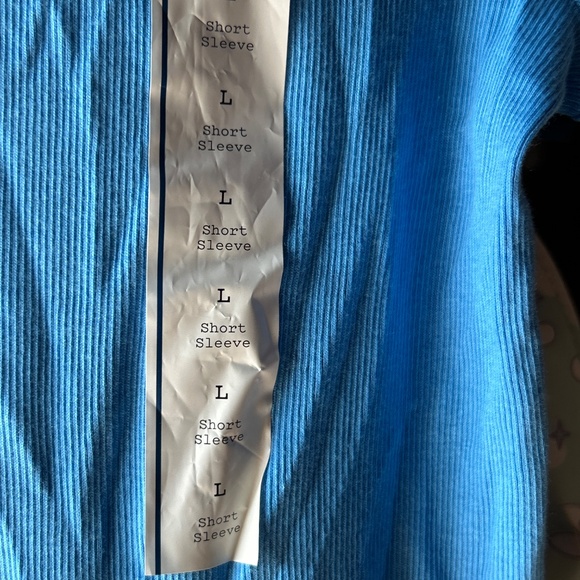 A New Day Short Sleeve Ribbed Tee Blue Large Women - Picture 2 of 9